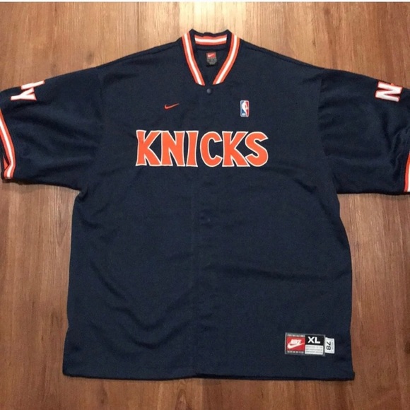 knicks throwback warm up jacket
